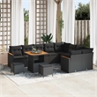 vidaXL Solid Acacia Wood Sofa Set in Black
