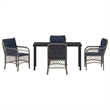 vidaXL Steel Dining Set with Cushions in Black/Gray