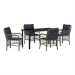 vidaXL Steel Dining Set with Cushions in Black/Gray
