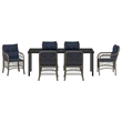 vidaXL Steel Dining Set with Cushions in Black/Gray