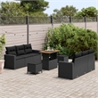 vidaXL Solid Acacia Wood Sofa Set in Black