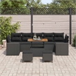 vidaXL Solid Acacia Wood Sofa Set in Black