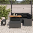vidaXL Solid Acacia Wood Sofa Set in Black