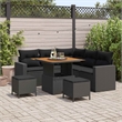 vidaXL Solid Acacia Wood Sofa Set in Black