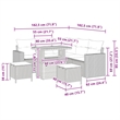 vidaXL Solid Acacia Wood Sofa Set in Black