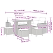 vidaXL Solid Acacia Wood Sofa Set in Black