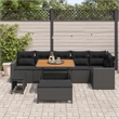 vidaXL Solid Acacia Wood Sofa Set in Black