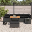 vidaXL Solid Acacia Wood Sofa Set in Black