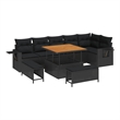 vidaXL Solid Acacia Wood Sofa Set in Black