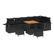 vidaXL Solid Acacia Wood Sofa Set in Black