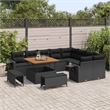 vidaXL Solid Acacia Wood Sofa Set in Black