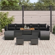 vidaXL Solid Acacia Wood Sofa Set in Black