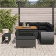 vidaXL Solid Acacia Wood Sofa Set in Black