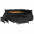 vidaXL Solid Acacia Wood Sofa Set in Black