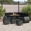 vidaXL Solid Acacia Wood Sofa Set in Black