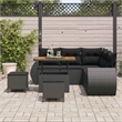 vidaXL Solid Acacia Wood Sofa Set in Black
