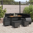 vidaXL Solid Acacia Wood Sofa Set in Black