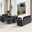 vidaXL Solid Acacia Wood Sofa Set in Black