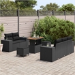 vidaXL Solid Acacia Wood Sofa Set in Black