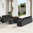 vidaXL Solid Acacia Wood Standard Sofa Set in Black