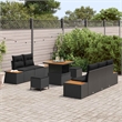 vidaXL Solid Acacia Wood Sofa Set in Black