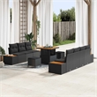 vidaXL Poly Rattan Small Sofa Set in Black