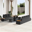 vidaXL Poly Rattan Small Sofa Set in Black