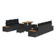 vidaXL Poly Rattan Small Sofa Set in Black