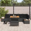 vidaXL Solid Acacia Wood Sofa Set in Black
