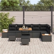 vidaXL Solid Acacia Wood Sofa Set in Black