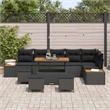 vidaXL Solid Acacia Wood Sofa Set in Black