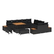 vidaXL Solid Acacia Wood Sofa Set in Black