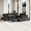 vidaXL Solid Acacia Wood Sofa Set in Black