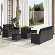 vidaXL Solid Acacia Wood Sofa Set in Black