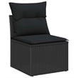 vidaXL Solid Acacia Wood Sofa Set in Black
