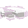 vidaXL Solid Acacia Wood Small Sofa Set in Black