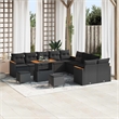 vidaXL Solid Acacia Wood Small Sofa Set in Black