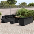 vidaXL Solid Acacia Wood Sofa Set in Black