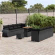 vidaXL Solid Acacia Wood Sofa Set in Black