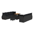 vidaXL Solid Acacia Wood Sofa Set in Black