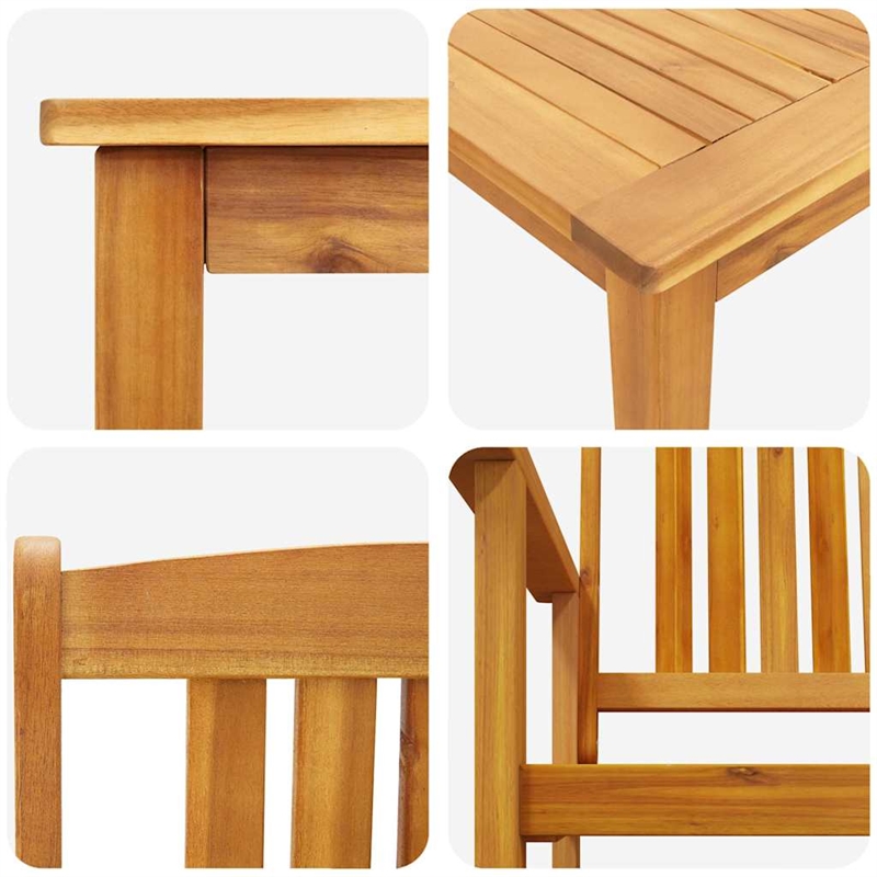 vidaXL Solid Acacia Wood Dining Set in Brown