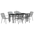 vidaXL Steel Dining Set in Anthracite