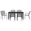 vidaXL Steel Dining Set in Anthracite