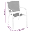 vidaXL Steel Dining Set in Anthracite