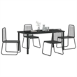 vidaXL Poly Rattan Dining Set in Black