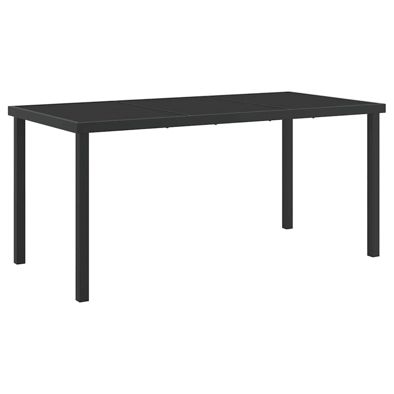 vidaXL Poly Rattan Dining Set in Black
