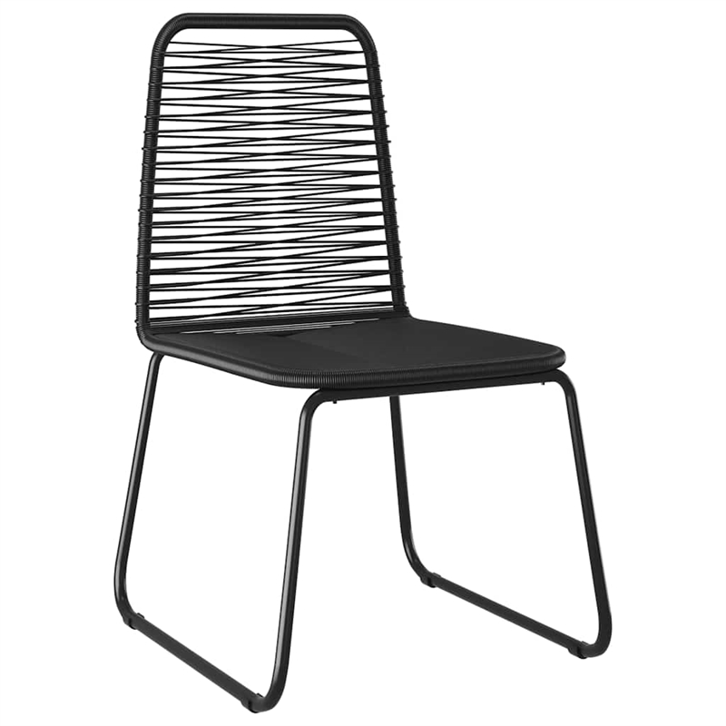 vidaXL Poly Rattan Dining Set in Black