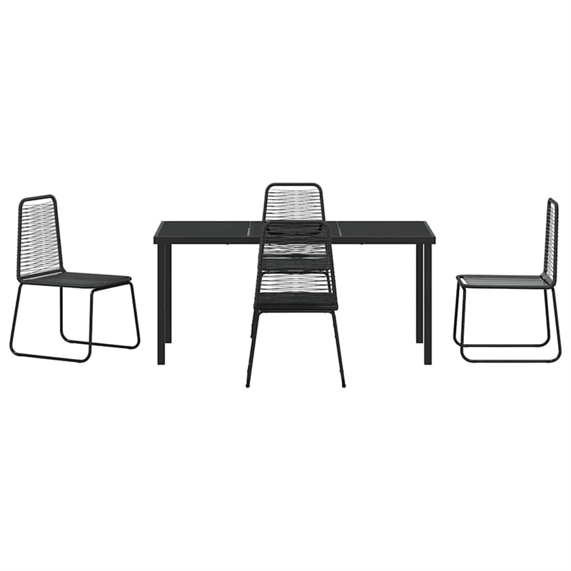 vidaXL Poly Rattan Dining Set in Black