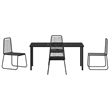 vidaXL Poly Rattan Dining Set in Black