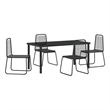 vidaXL Poly Rattan Dining Set in Black